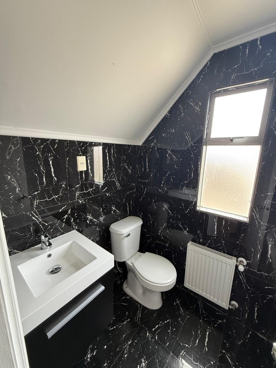 Baño principal en mármol negro